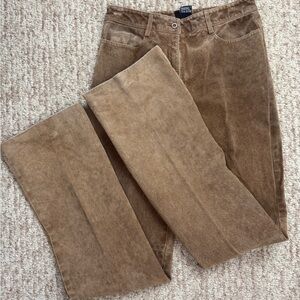 Etcetera Vintage Women 100% Genuine Leather Pans Size 2 Brown.  #213